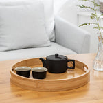 Round Serving Bamboo Wooden Tray