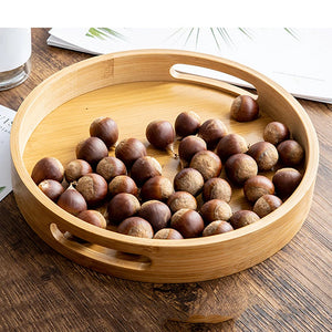 Round Serving Bamboo Wooden Tray