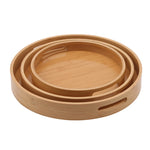 Round Serving Bamboo Wooden Tray