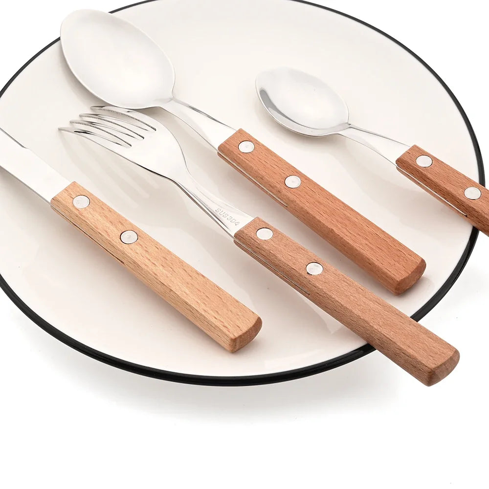 Wooden Handle Cutlery Set