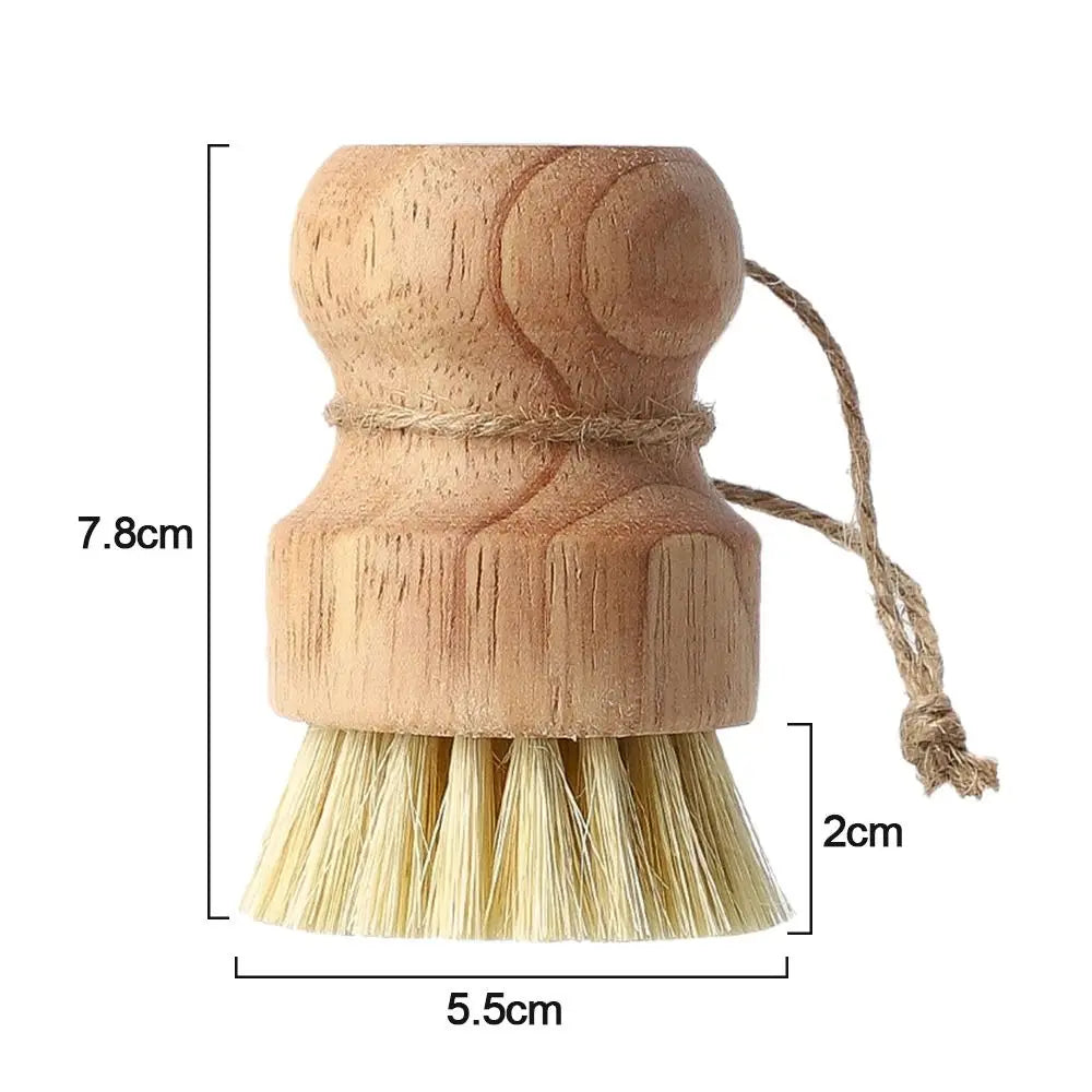 Bamboo Round Mini Scrub Brush