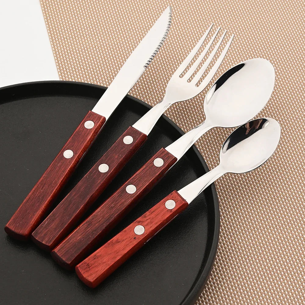 Wooden Handle Cutlery Set