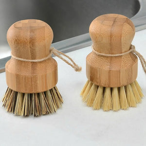 Bamboo Round Mini Scrub Brush